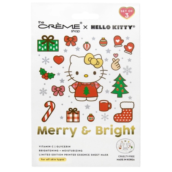 NWT the Crème Shop Hello Kitty Merry & Bright Limited Edition Printed Sheet Mask - Picture 1 of 5